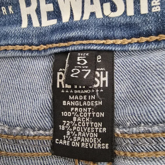 REWASH Distressed Blue Super High-Rise Jean Womens Shorts SIZE 5/27 - Picture 15 of 16
